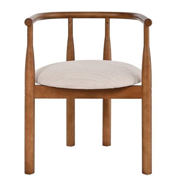 English Elm Modern Rubberwood Dining Chairs with Cushioned Seats Mid Century Style Set of 2 N762P388943W