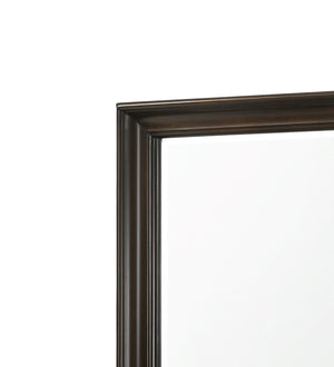 English Elm Merlot Mahogany Square Mirror with Beveled Frame, Solid Wood & MDF Construction, Transitional Style B2699P236738
