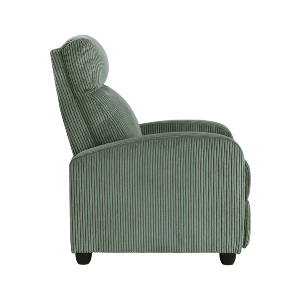 English Elm Modern Parsons Push Back Recliner Chair in Soft Corduroy Fabric — Sleek Comfortable Living Room Lounger with Solid Wood Frame and Easy Recline Mechanism Green 30 L x 27 W x 21.5 H B011P395854