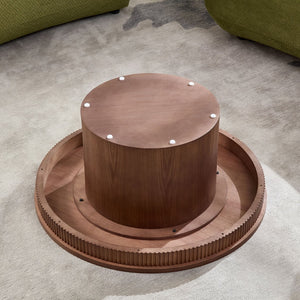 English Elm 35.04''fiberglass Round Coffee Table Faux Marble Finish Low Profile Modern Living Room W2582S00190