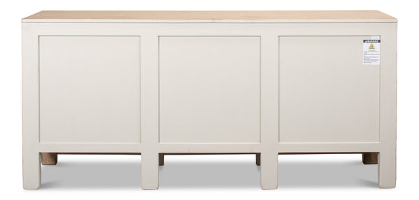 Sarreid Gansu Sideboard - Stylish 6-door Pine Storage With 3 Removable Shelves For Versatile Organization Blue  29093