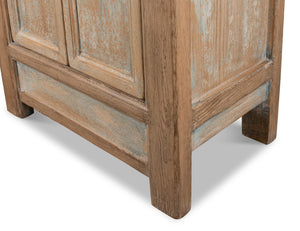 Sarreid Gansu Sideboard - Stylish 6-door Pine Storage With 3 Removable Shelves For Versatile Organization Blue  29093