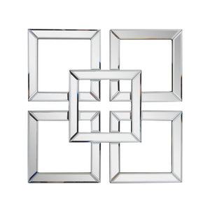 Howard Elliott Landia Square Mirror - Elegant Layered Design With Polished Edges For Stunning Home Décor Impact Silver Glass ,Mdf 29095-howard-elliott