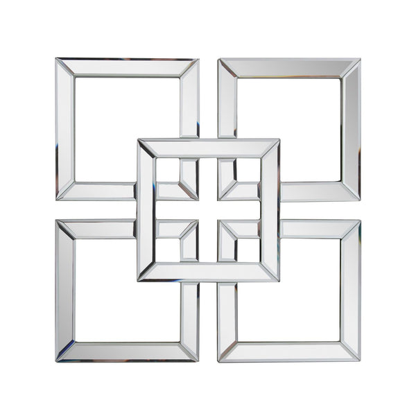 Howard Elliott Landia Square Mirror - Elegant Layered Design With Polished Edges For Stunning Home Décor Impact Silver Glass ,Mdf 29095-howard-elliott
