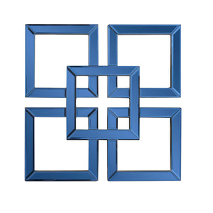 Howard Elliott Landia Square Mirror - Elegant Layered Design With Polished Edges For Stunning Home Décor Impact Blue Glass ,Mdf 29096-howard-elliott