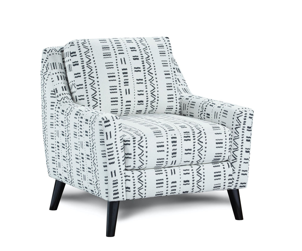 Fusion Winston Algeria Onyx Accent Chair - Stylish Black/White Design With Durable, Easy-clean Fabric Black,White Ws,100% Polypropylene 290 Algeria Onyx Accent Chair