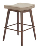 Divat Counter Stool - Set of 2 Beige & Walnut 110331 Zuo Modern