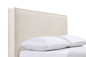 English Elm Sand Upholstered Headboard with Flanged Border for Queen Full Minimalist Bedrooms B062P153880