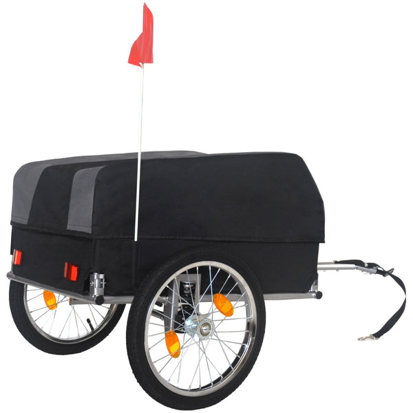 English Elm Heavy-duty Bike Cargo Trailer Foldable Oxford Frame with All-terrain Wheels for Camping W2932P289393