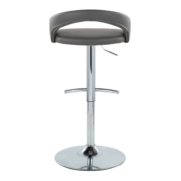 English Elm Adjustable Swivel Barstools in Faux Leather with Chrome Base for Kitchen Islands Set of 3 B202S02047