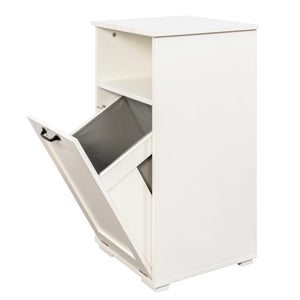 English Elm Laundry Cabinet with Removable Liner Bag, Slim Divided Storage for Dorms & Apartments, Open Shelf Organizer W331P365071