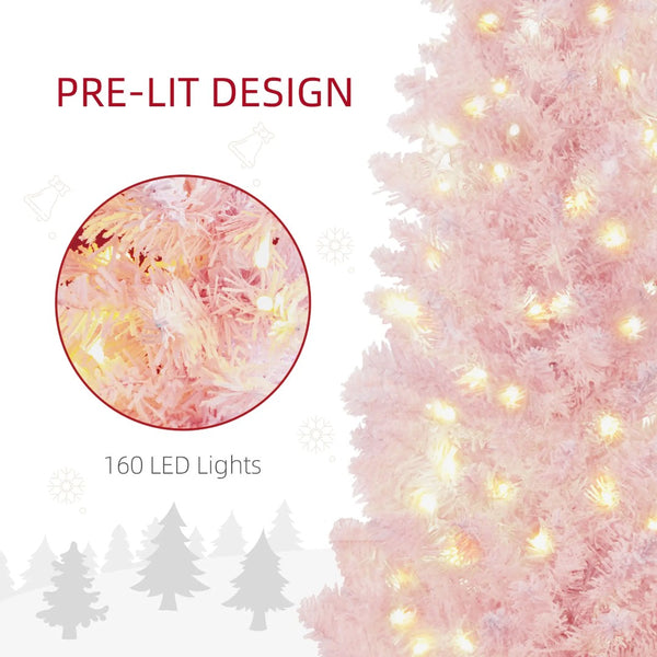 English Elm 7ft Matte Black Pencil Christmas Tree with 250 Warm Led Lights for Small Spaces T3971P400686