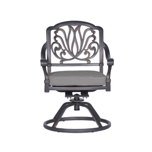 English Elm Cast Aluminum Dining Armchair Set Of 2 - Elegant, Weather-Resistant Chairs With Plush Cushions B010P278358