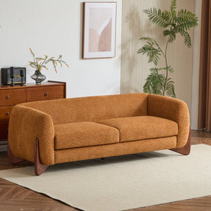 English Elm Christopher Knight Home® - 82Inches Caramel Boucle Sherpa Sofa - Plush Comfort, Modern Design, Cozy Living Room Essential N771P205090W_N771P205091W