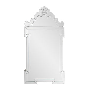 Howard Elliott Highgrove Majestic Wall Mirror With Intricate Crown Frame - Sparkling Beveled Edges, Luxe Decor Silver Mdf,Glass 29100-howard-elliott