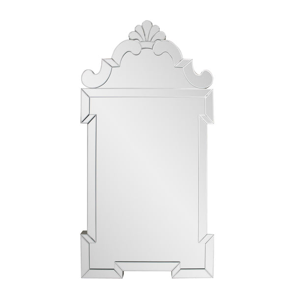 Howard Elliott Highgrove Majestic Wall Mirror With Intricate Crown Frame - Sparkling Beveled Edges, Luxe Decor Silver Mdf,Glass 29100-howard-elliott