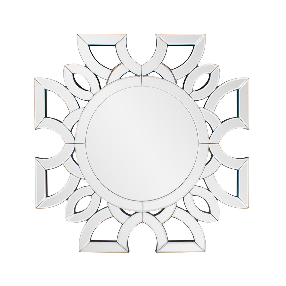 Howard Elliott Eduina Stunning Symmetrical Wall Mirror With Intricate Beveling For A Chic Home Decor Accent Silver Mdf,Glass 29101-howard-elliott