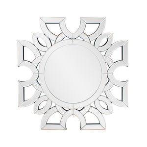 Howard Elliott Eduina Stunning Symmetrical Wall Mirror With Intricate Beveling For A Chic Home Decor Accent Silver Mdf,Glass 29101-howard-elliott