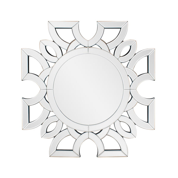 Howard Elliott Eduina Stunning Symmetrical Wall Mirror With Intricate Beveling For A Chic Home Decor Accent Silver Mdf,Glass 29101-howard-elliott