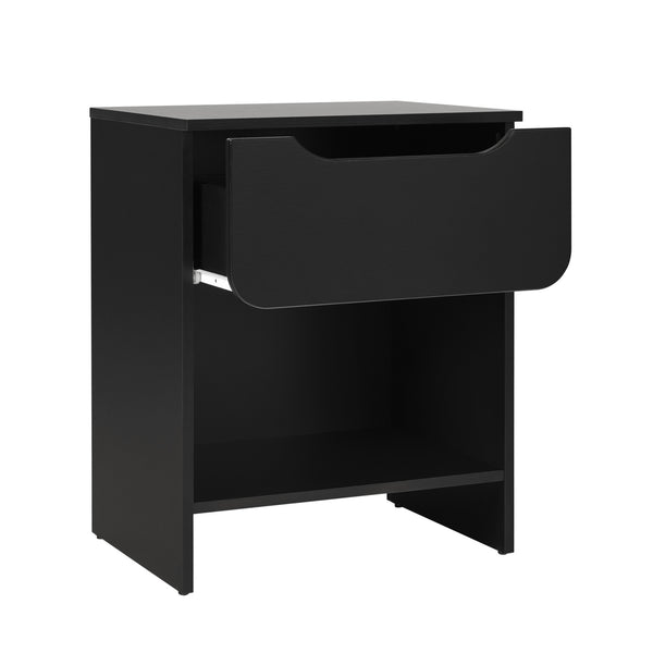 Domm Modern Scandinavian Nightstand with Open Cubby, Sleek Design & Quick 30-Minute Assembly