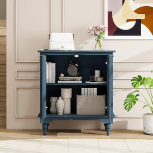 English Elm American Hollow Carved Ash Veneer Two Door Sideboard Cabinet for Living Room Storage W688P265009