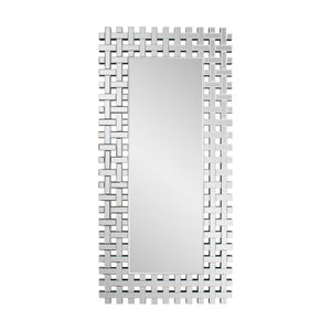 Howard Elliott Madelinne Rectangle Glass Wall Mirror - Versatile Lattice Design, Matte Black Frame, Easy To Hang Silver Mdf 29109-howard-elliott
