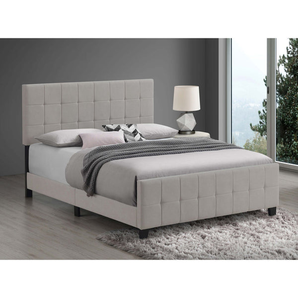 English Elm Destiny Beige Upholstered Eastern King Panel Bed with Padded Headboard, Timeless Supportive Design B062P331068