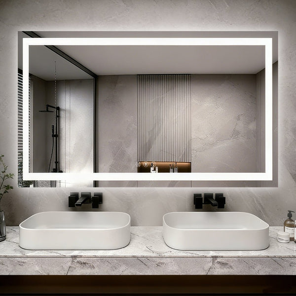 English Elm 60" X 36" Led Vanity Mirror Dual Front Back Lighting Dimmable Anti-fog Bathroom W1920P493145