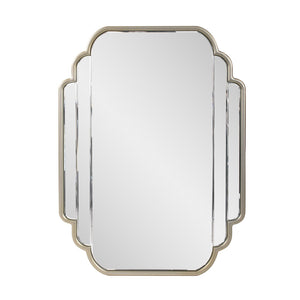 Howard Elliott Winton Vanity Mirror With Scalloped Edges, Champagne Silver Finish & Versatile Hanging Options Gold Glass,Mdf 29110-howard-elliott