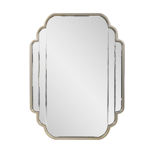 Howard Elliott Winton Vanity Mirror With Scalloped Edges, Champagne Silver Finish & Versatile Hanging Options Gold Glass,Mdf 29110-howard-elliott