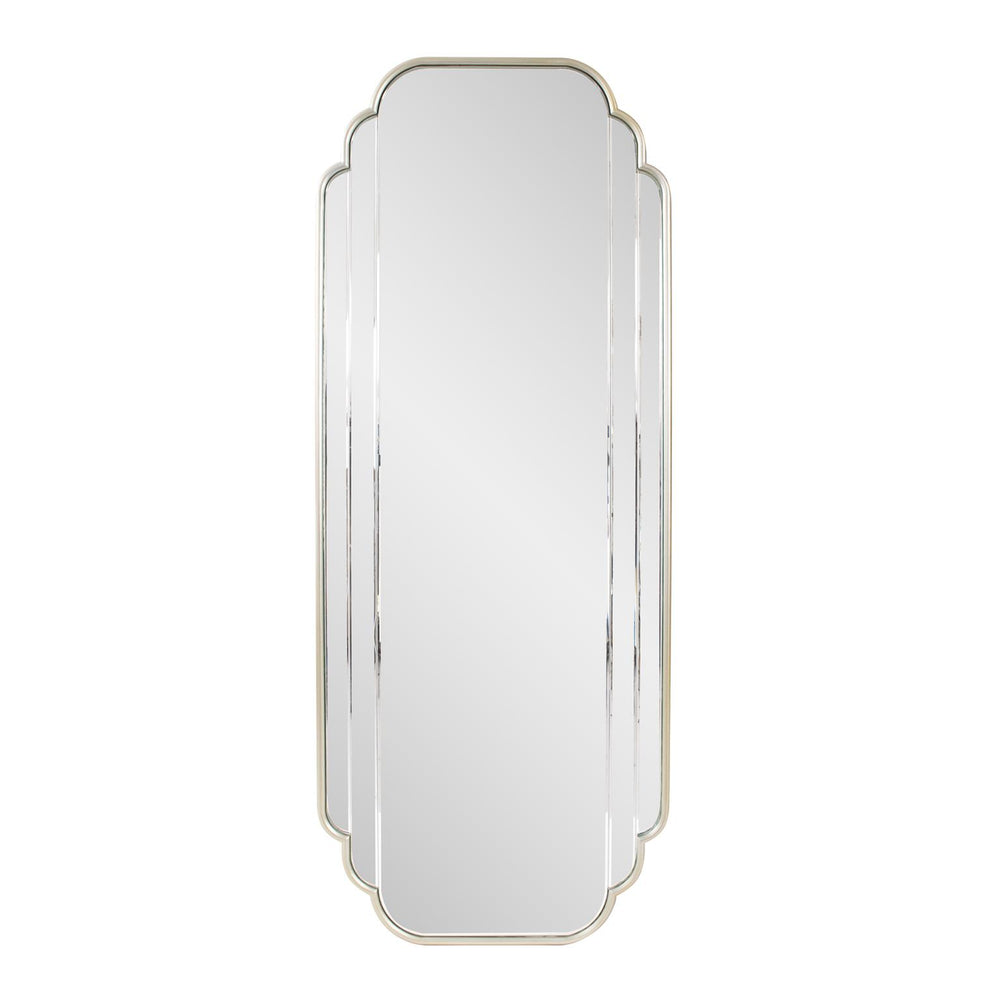 Howard Elliott Winton Dressing Mirror - Elegant Champagne Silver Frame With Scalloped Edges & Beveled Design Gold Glass,Mdf 29111-howard-elliott