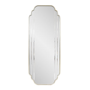 Howard Elliott Winton Dressing Mirror - Elegant Champagne Silver Frame With Scalloped Edges & Beveled Design Gold Glass,Mdf 29111-howard-elliott