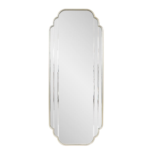 Howard Elliott Winton Dressing Mirror - Elegant Champagne Silver Frame With Scalloped Edges & Beveled Design Gold Glass,Mdf 29111-howard-elliott
