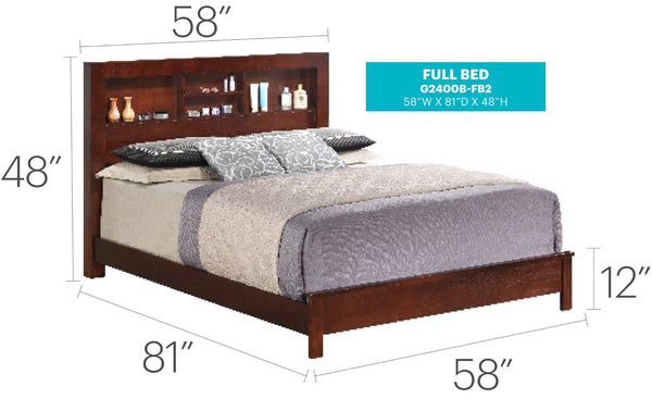 English Elm Transitional Cherry Full Bed - Timeless Design With Durable Construction For Comfort & Style B078S00225-GIGA