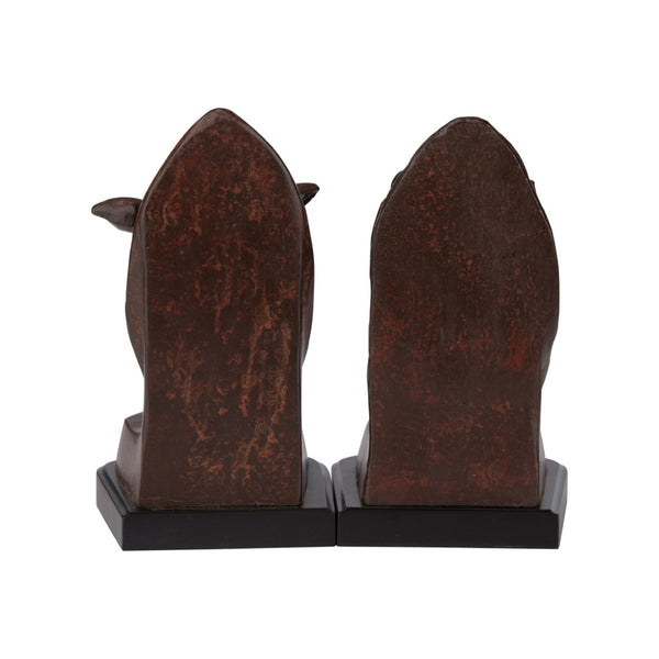Wildwood Bull Oxidized Cast Brass Bull And Bear Bookends Pair — Hand-Finished Sculptures, Weighted, Elegant DéCor 291195