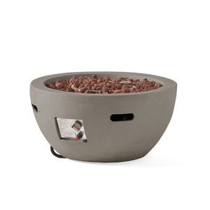 English Elm 27" Mgo Bowl Fire Pit 40000 Btu Propane Concrete Finish Outdoor Patio Focal Point N772P401888G