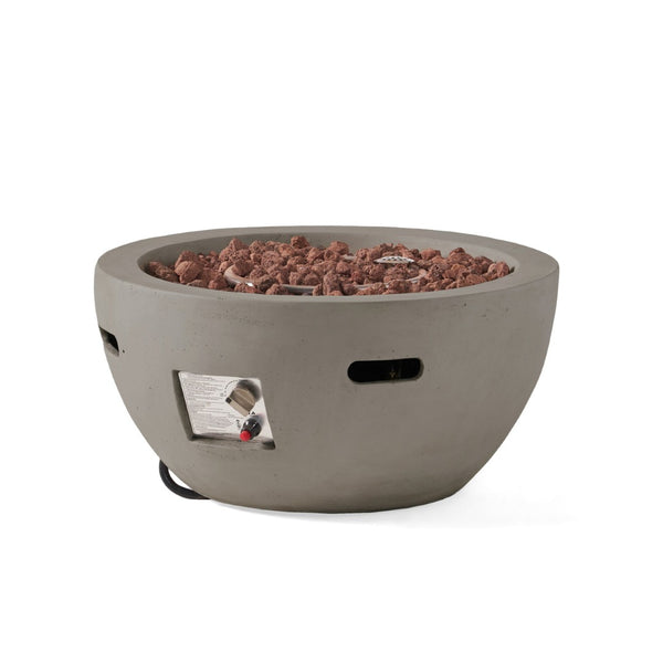 English Elm 27" Mgo Bowl Fire Pit 40000 Btu Propane Concrete Finish Outdoor Patio Focal Point N772P401888G