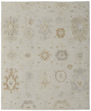 Feizy Rugs Grafton Hand-knotted Wool Rug - Luxurious Floral Design With Rich Afghan Heritage For Any Space Tan,Ivory,Orange Wool Gft69f9flsv000f99