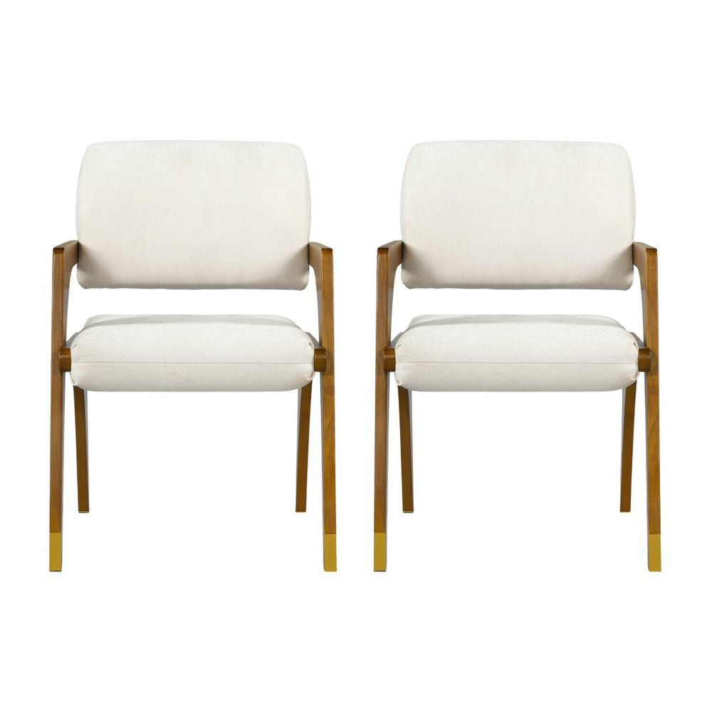 English Elm Mid-century Modern Dining Arm Chairs Rubber Wood Splayed Legs Upholstered Set of 2 N768P446218W