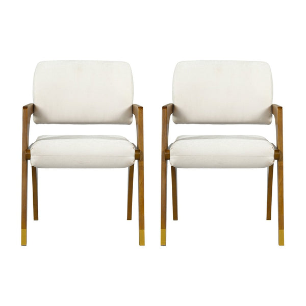 English Elm Mid-century Modern Dining Arm Chairs Rubber Wood Splayed Legs Upholstered Set of 2 N768P446218W