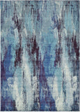 Unique Loom Jardin Lilly Machine Made Abstract Rug Blue, Blue/Gray/Navy Blue/Turquoise/Ivory 8' 0" x 11' 4"