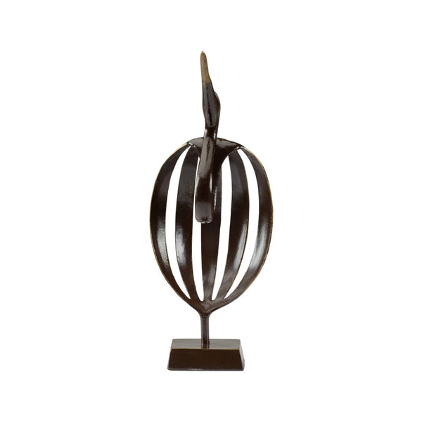 Wildwood Stylized Crane Hand-Finished Metal Sculpture — 18.5" Tall Modern Accent For Coastal, Minimalist Homes 291629