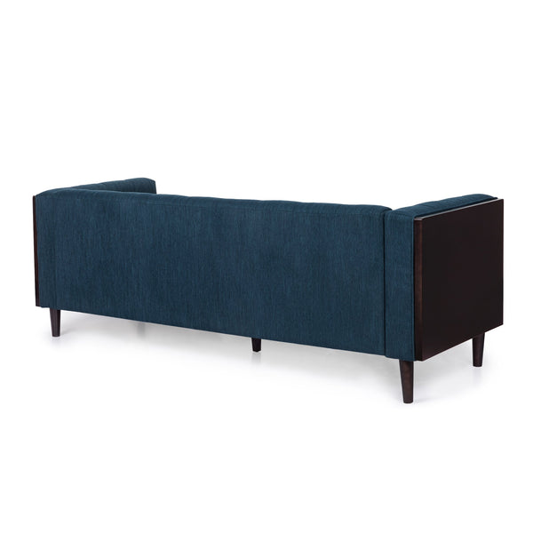 English Elm Christopher Knight Home® - 3-Seater Sofa - Stylish Navy Blue Upholstered Mid-Century Design With Button-Tufted Comfort & Durability 69871.00A_69871.00B
