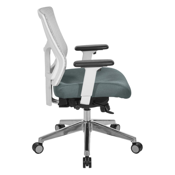 OSP Home Furnishings Progrid® Breathable Mesh Mid Back Office Chair with Lumbar Support and Aluminum Base 95673-2M