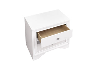 English Elm Madrid three-drawer nightstand with felt-lined top drawer, durable laminate wood grain finish and solid trim White 29 L x 29 W x 19 H B078P286066