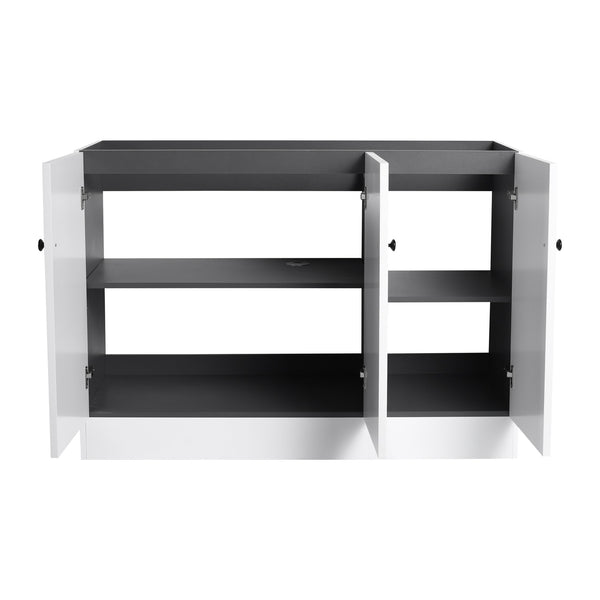 English Elm 48" Modern Freestanding Bathroom Vanity with Integrated Basin, Adjustable Shelf & 3 Metal Handles White W999P241069