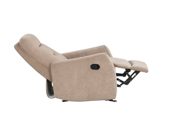 English Elm Paterson Microsuede Velvet Rocker Recliner Plush Swivel Chair for Living Room Beige B078P497898