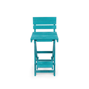 English Elm Harbor Point Recycled Hdpe Outdoor Folding Bar Stool Patio Deck All Season Seating Teal B2745P409656