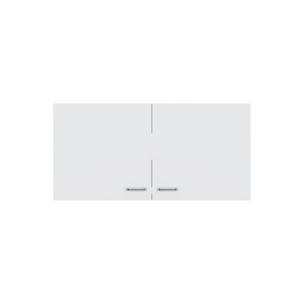 English Elm Napoles 39" W Double Door Wall Cabinet White - Space-Saving Particle Board Storage for Kitchen Bath Laundry Garage B200P240265