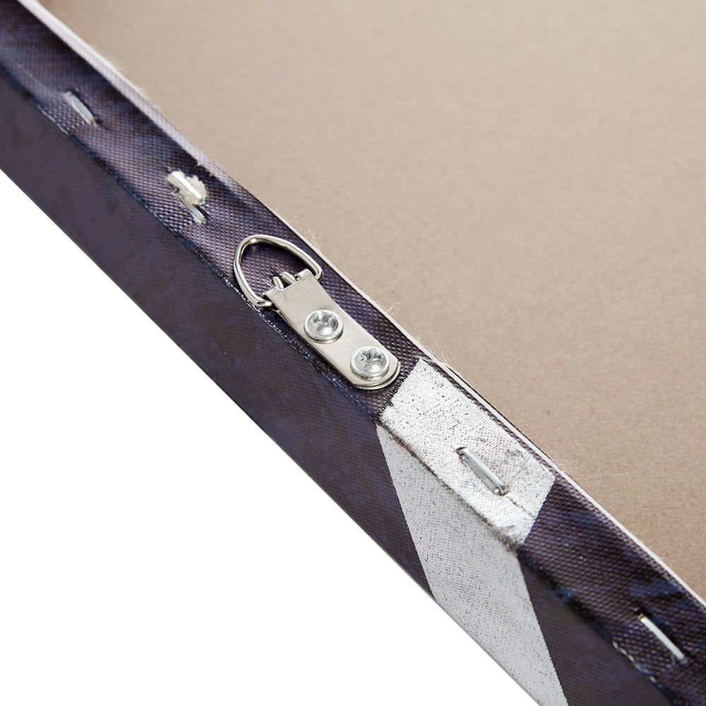 JLA Home INK+IVY - Silver Abstract 2-Piece Canvas Art Set by Hutton — Deep Navy & Reflective Silver Foil, Glossy Gel Finish II95C-0142